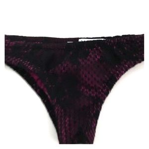 Magenta/Black Soft Lace Brazilian Bikini Bottoms-S